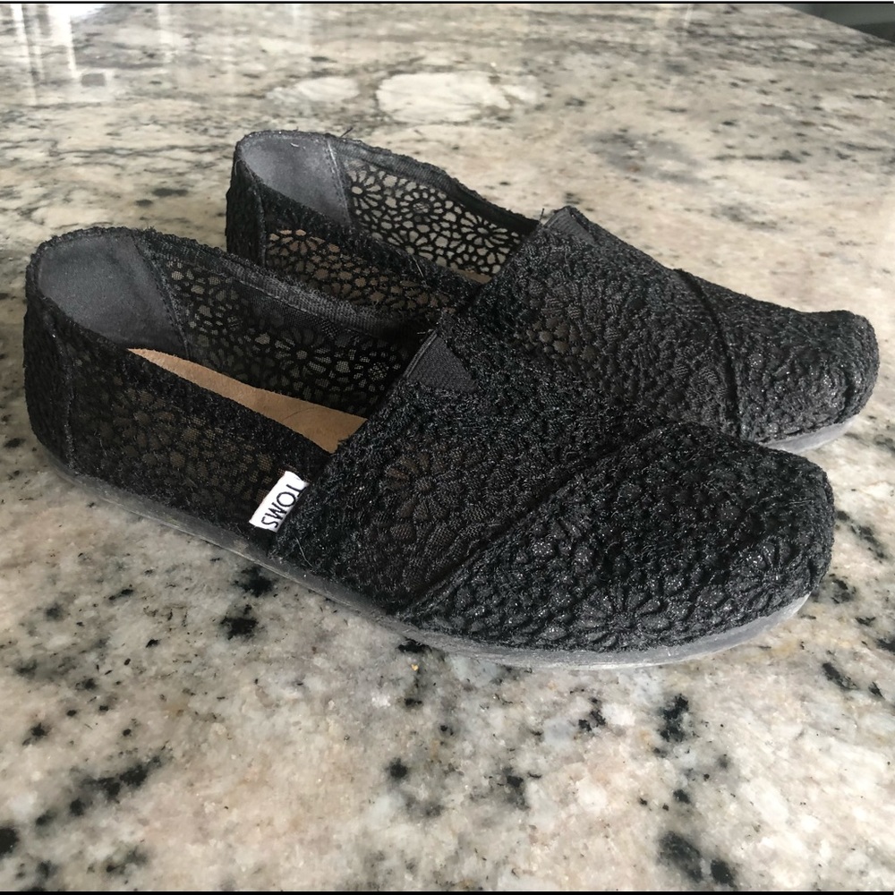 Moroccan Crochet TOMS (W7) - Black